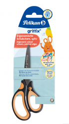 Griffix nůžky pro praváky, černé, blistr